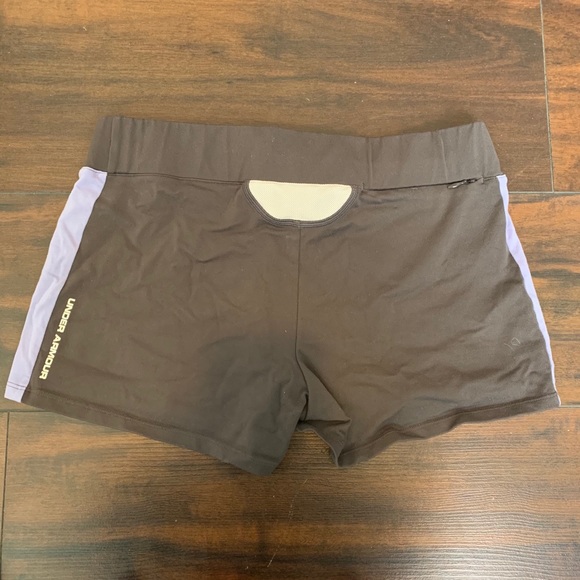Under Armour Gray & Light Purple Athletic Shorts - Picture 2 of 6